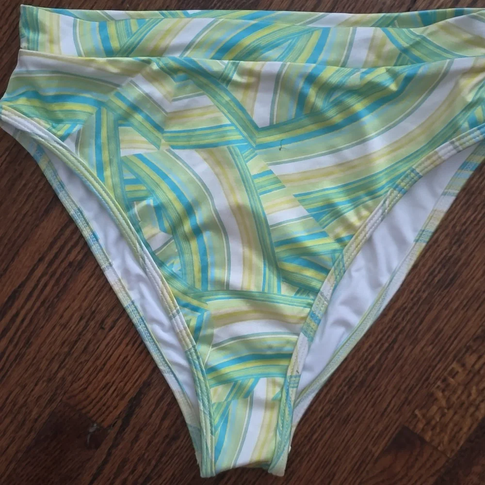 L*Space Striped Bikini Bottom - Green and Yellow